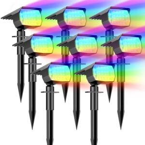 btfarm 8 Paquete Luces Solares LED Exterior Jardin, 72LED Focos Exterior