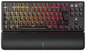 CORSAIR K70 PRO TKL RGB Teclado para Juegos con Cable Magnético-Mecánico – Interruptores Ajustables MGX Hyperdrive Pre-Lubricados, SOCD y Disparo Rápido Simultáneos, 8.000 Hz, QWERTY – Negro