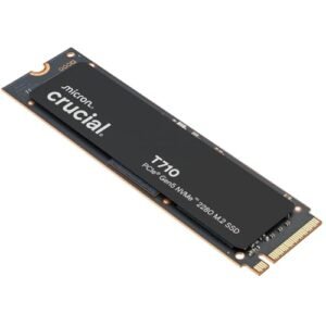 Crucial T710 SSD 1TB PCIe 5.0 x4 Gen5 NVMe M.2, Velocidades de Lectura hasta 14900 MB/s, Escritura 13700 MB/s, Ordenador Portátil y de Sobremesa, TLC NAND – CT1000T710SSD8-01