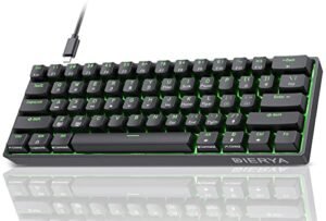 Dierya DK61SE Teclado Gaming 60%, QWERTY US, Switch Red, Negro