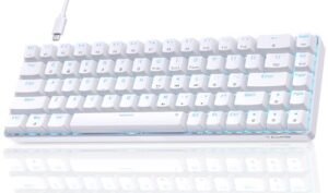 Dierya T68SE Teclado Mecánico Gaming Mini 60% Red Switch Mechanical Keyboard con Retroiluminación LED,Cable USB-Type C,Teclado Ultra-Compacto 68 Teclas Anti-Fantasma US Layout para PC/Windows