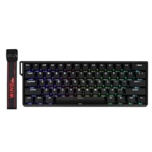 EPOMAKER Aula WIN60 HE Teclado Magnético con Cable del 60%, Negro