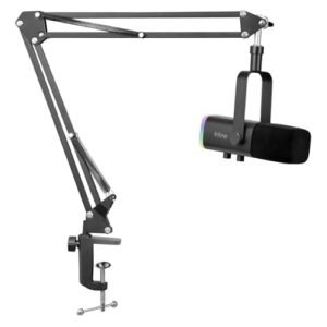 FIFINE XLR Streaming Micrófono Dinámico de Podcast, RGB Gaming Micrófono USB con Soporte Microfono per Ordenador PS4 PS5, para Podcast Estudio Podcasting Grabación