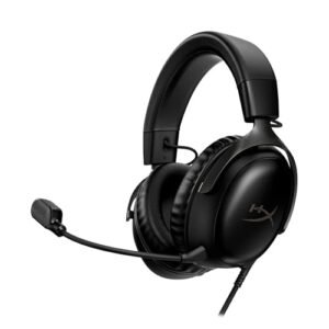 HyperX Cloud III wired Auriculares para Juegos con Cable, PC, PS5, Xbox Series X S, Controladores de 53 mm en ángulo, DTS, micrófono nítido de 10 mm, USB-C USB-A, Negro