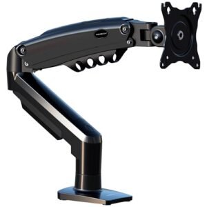 Invision Soporte Monitor Brazo para Pantallas 19-32 Pulgadas, VESA 75/100mm, Abrazadera Escritorio Soporte, Ajuste de Altura con Inclinación, Giratorio, Rotar, Capacidad Carga 2-9kg MX200 Brazo Único