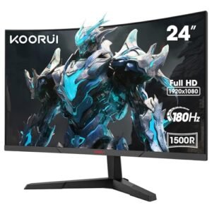 KOORUI Monitor Gaming 24 Pulgadas Curvo 180Hz 1ms Full HD VA 3000:1 24E6CA
