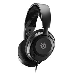 SteelSeries Arctis Nova 1 – Cascos Gaming Con Cable Multisistema – Controladores Hi-Fi – Audio espacial 360° – Almohadillas de espuma con memoria – Ultraligeros – PC, PS5, PS4, Xbox – Negro